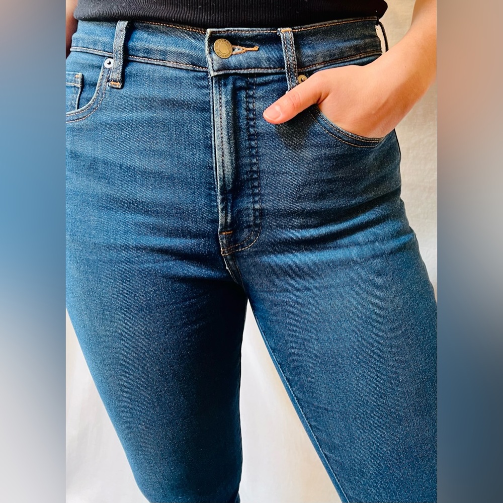 Everlane Authentic Stretch High-Rise Skinny in Mid Blue - 28